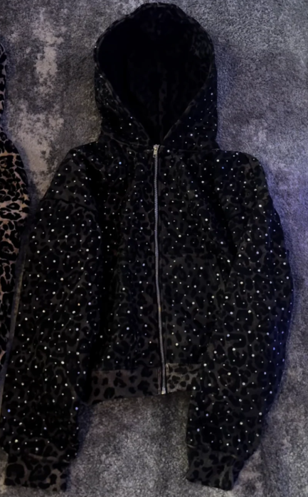 Cheetah Rhinestone Hoodie